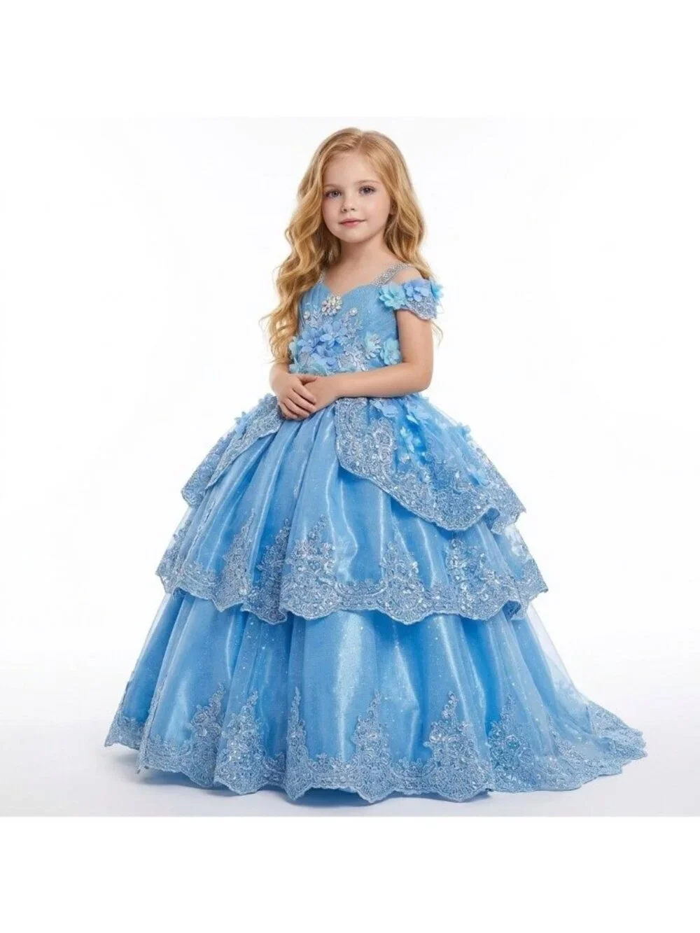 Cinderella Inspired Party Dress with Train, 2-in-1 Design, and Corset Back